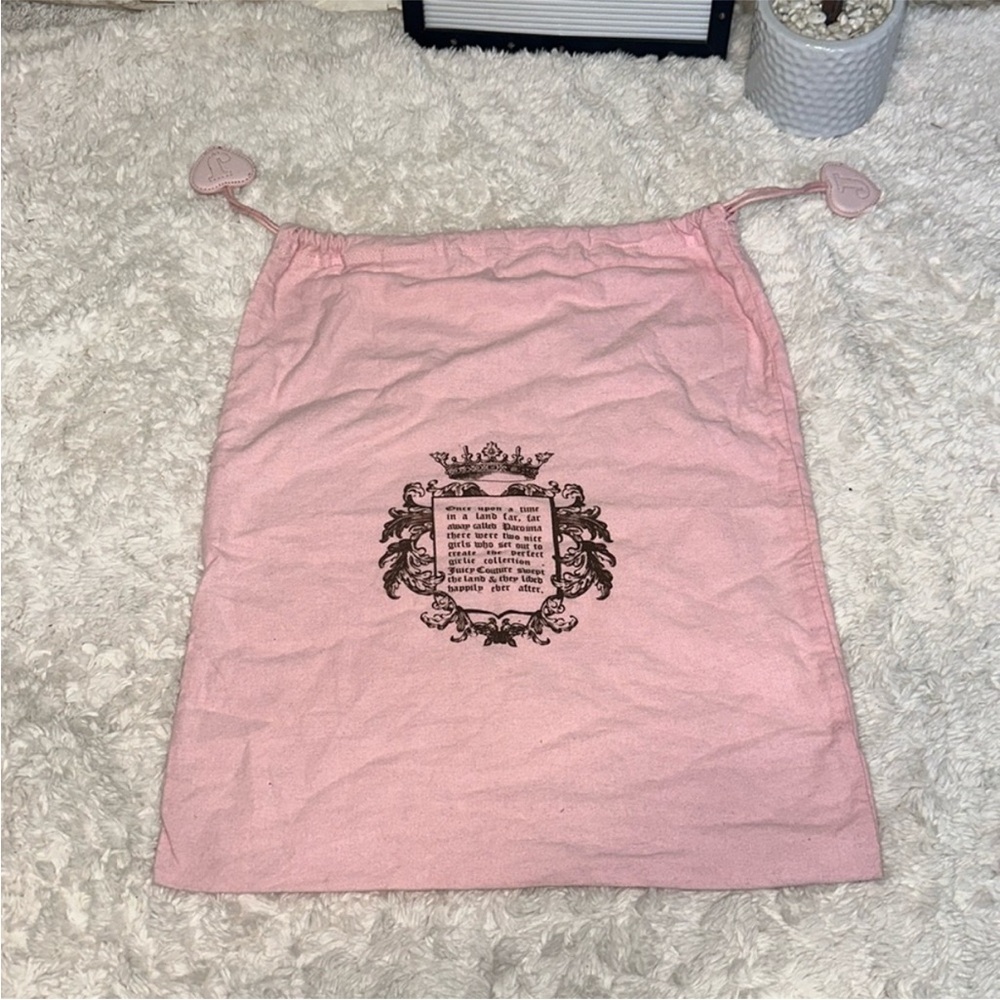 Vintage Pink Juicy Couture Draw String Storage Dust Bag
